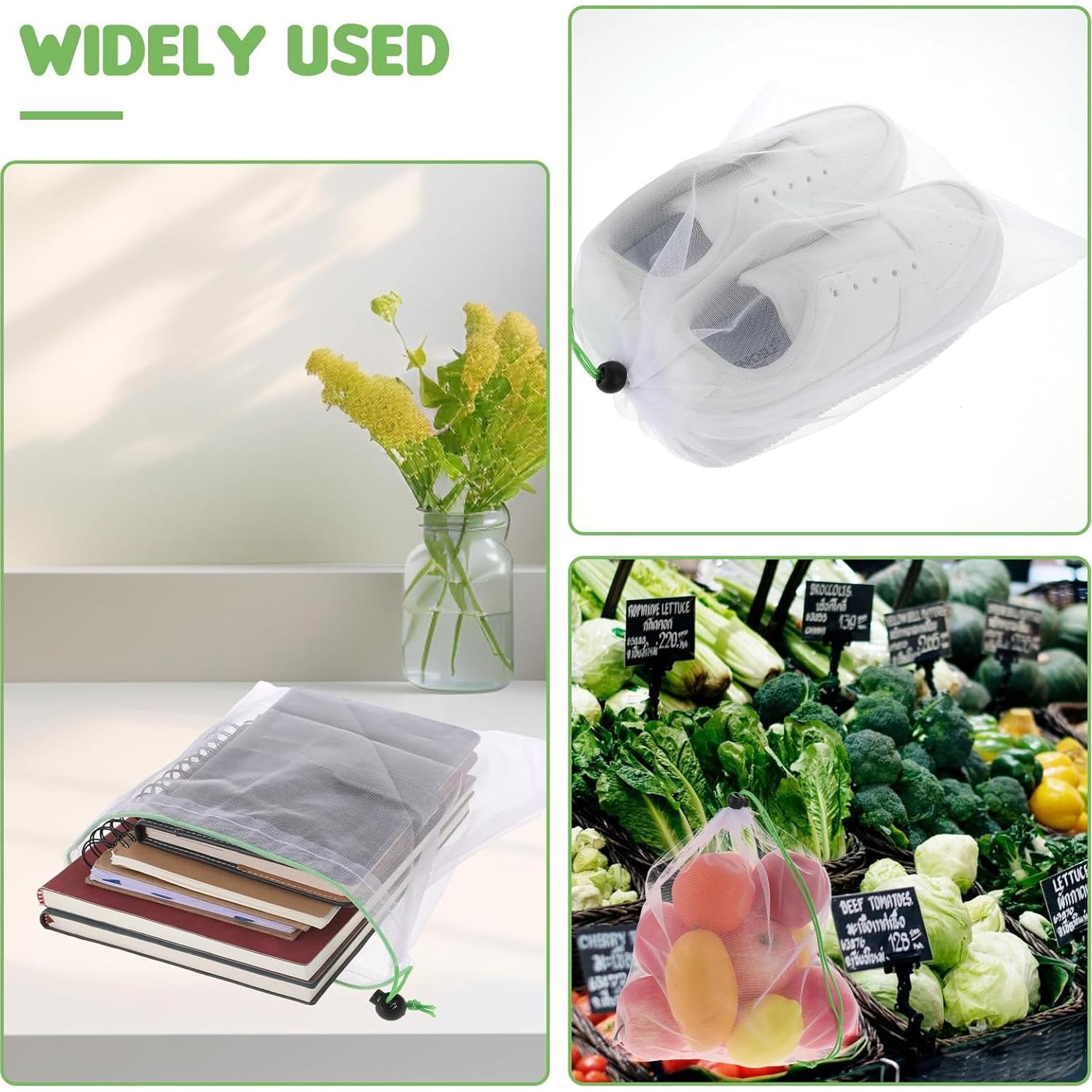 8 Bolsas Reutilizables de Malla TIESOME 35x30cm Ecológicas