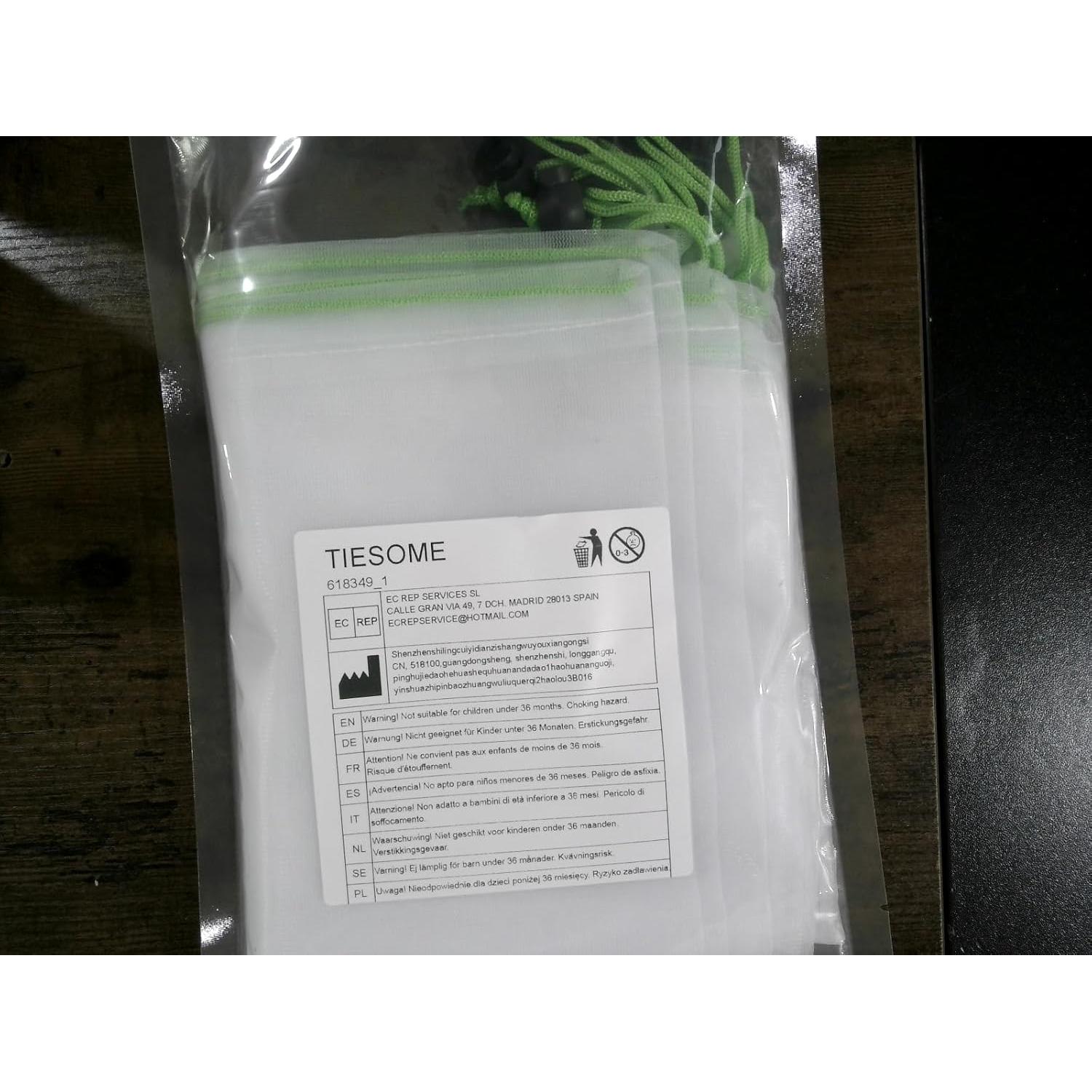 8 Bolsas Reutilizables de Malla TIESOME 35x30cm Ecológicas