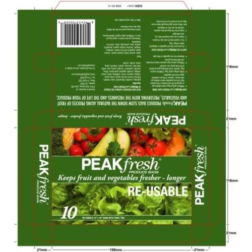 Bolsas de Producción Reutilizables Peak Fresh - 4 Paquetes de 40 Bolsas