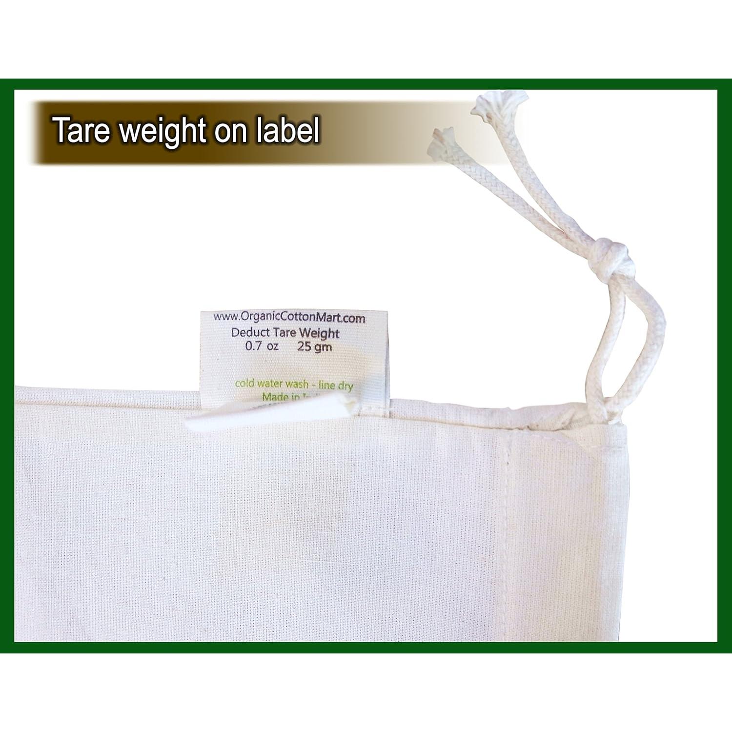 Set de 6 Bolsas Reutilizables de Algodón Orgánico - 2 Grandes, 2 Medianas, 2 Pequeñas