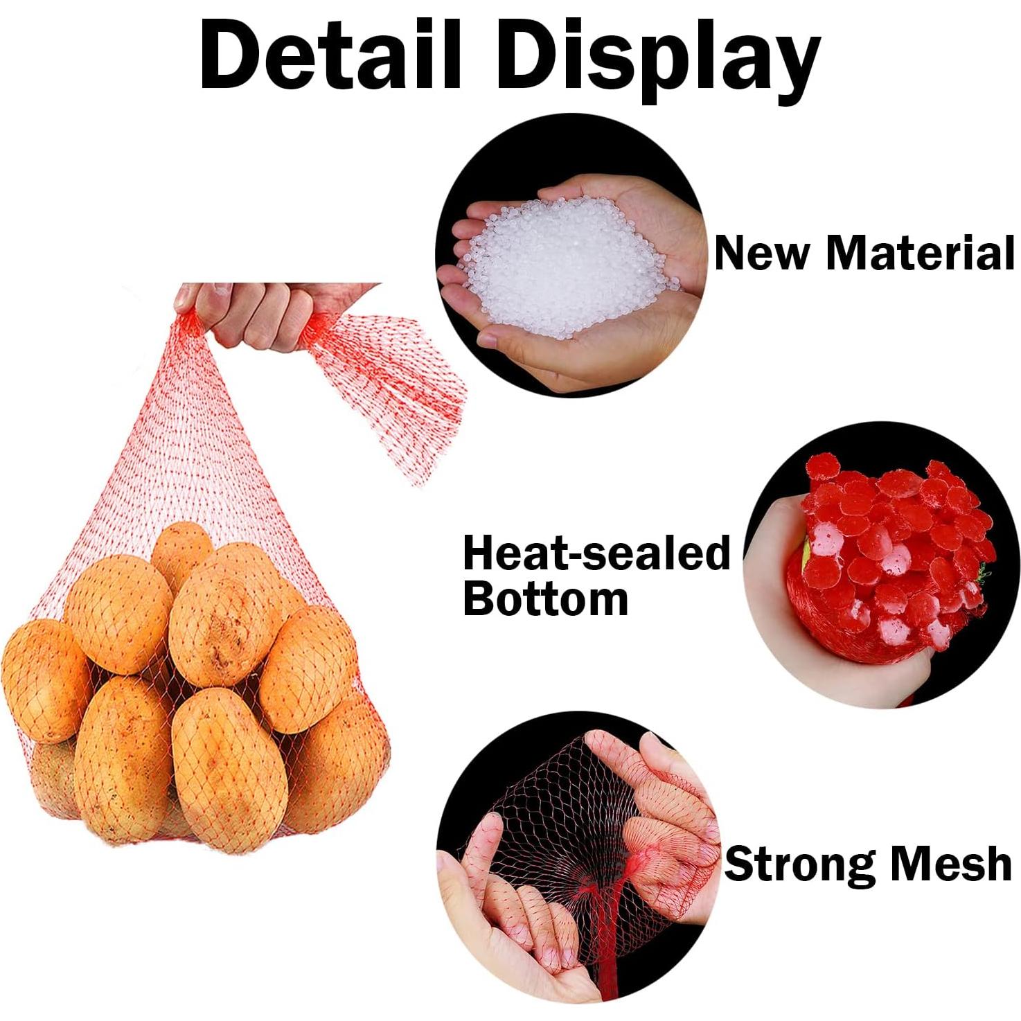 Bolsas de Malla Reutilizables 61 cm Rojo - 100 Pcs para Mariscos