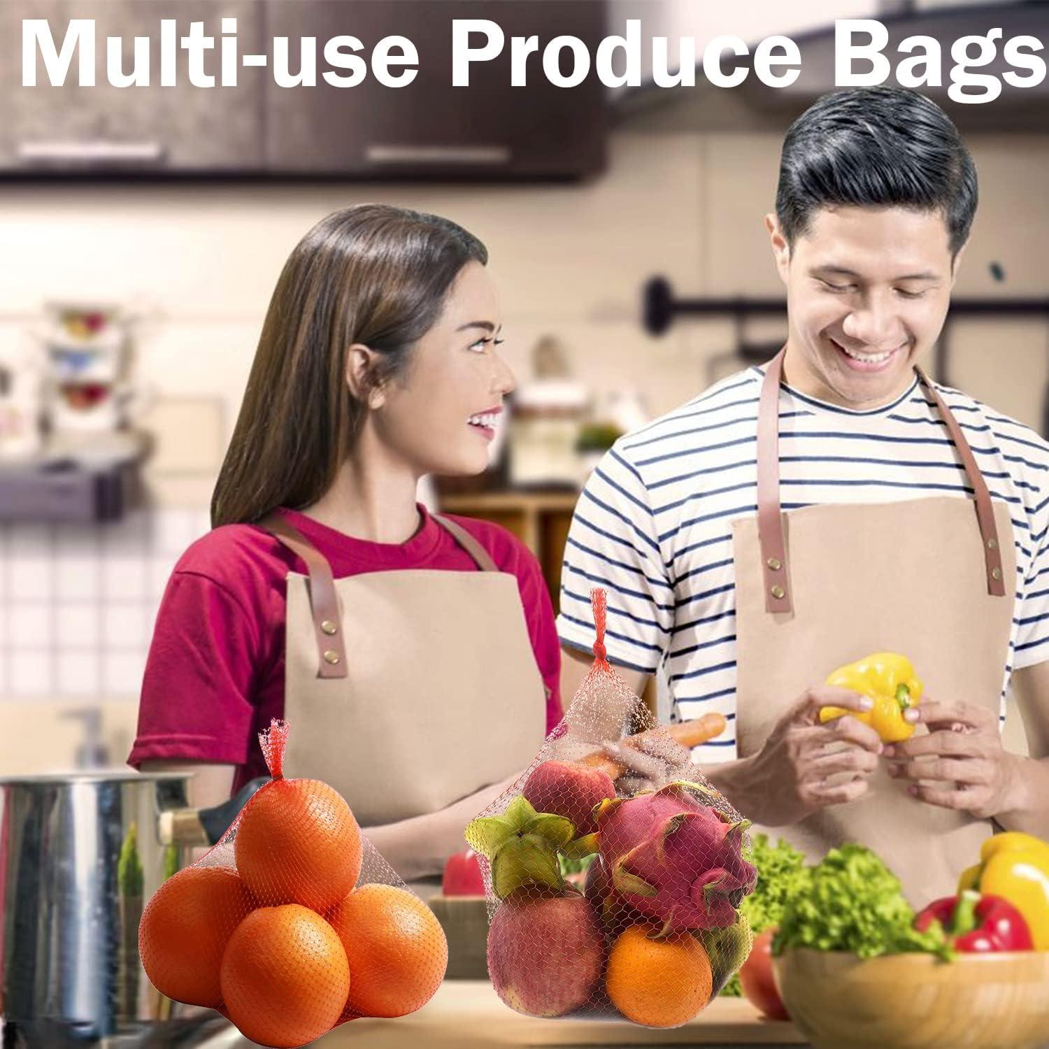 Bolsas de Malla Reutilizables 61 cm Rojo - 100 Pcs para Mariscos