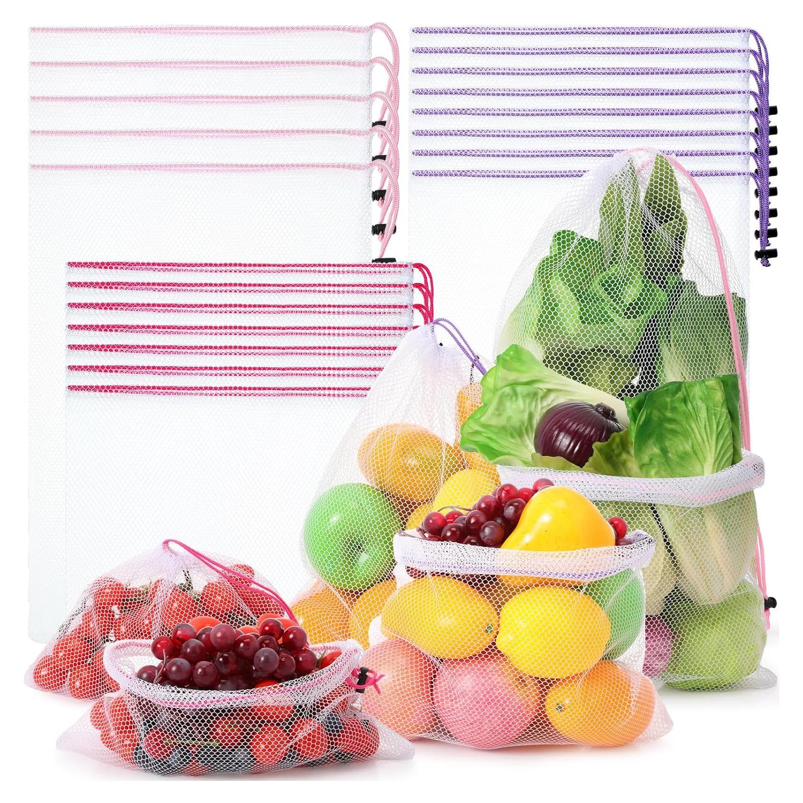 Bolsas de Malla Frienda 20 Pcs Reutilizables 3 Tamaños