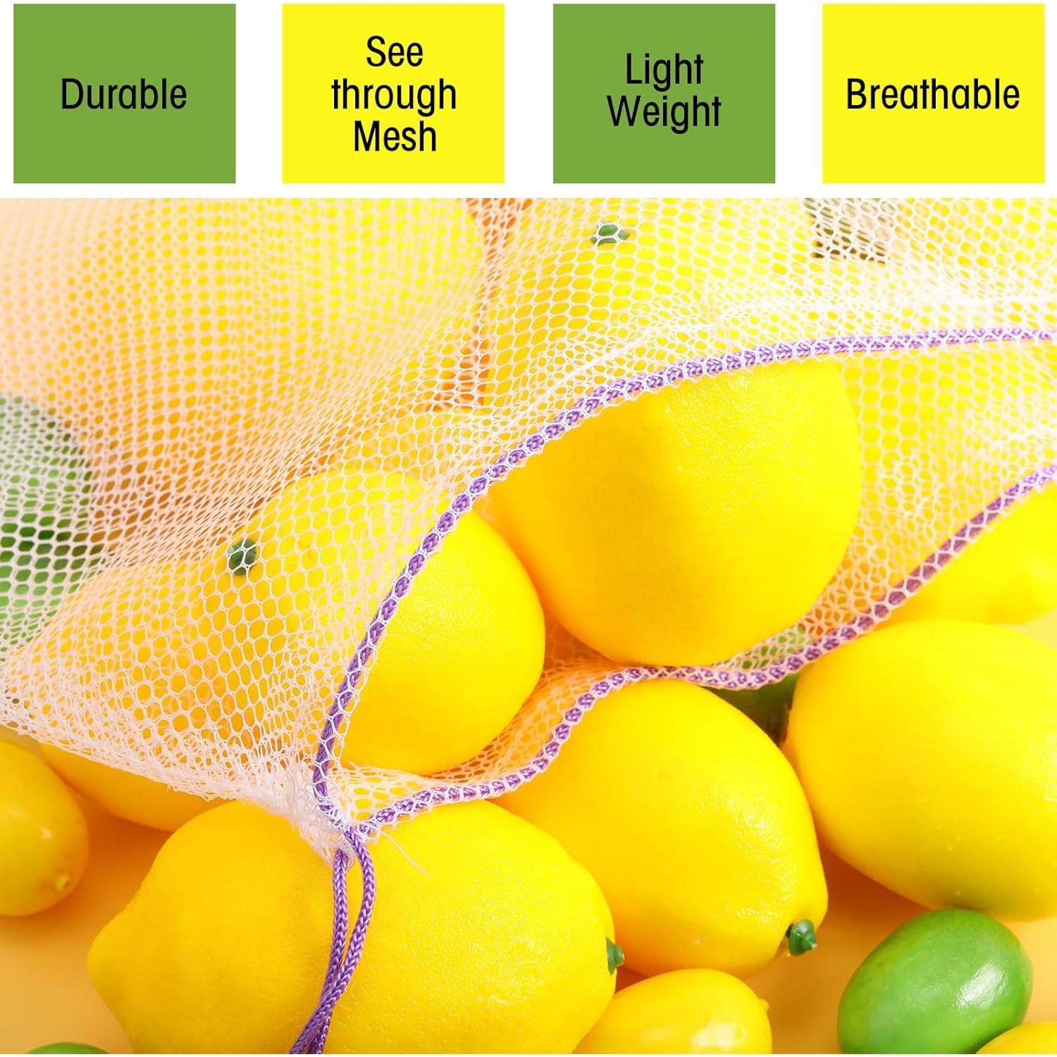 Bolsas de Malla Frienda 20 Pcs Reutilizables 3 Tamaños