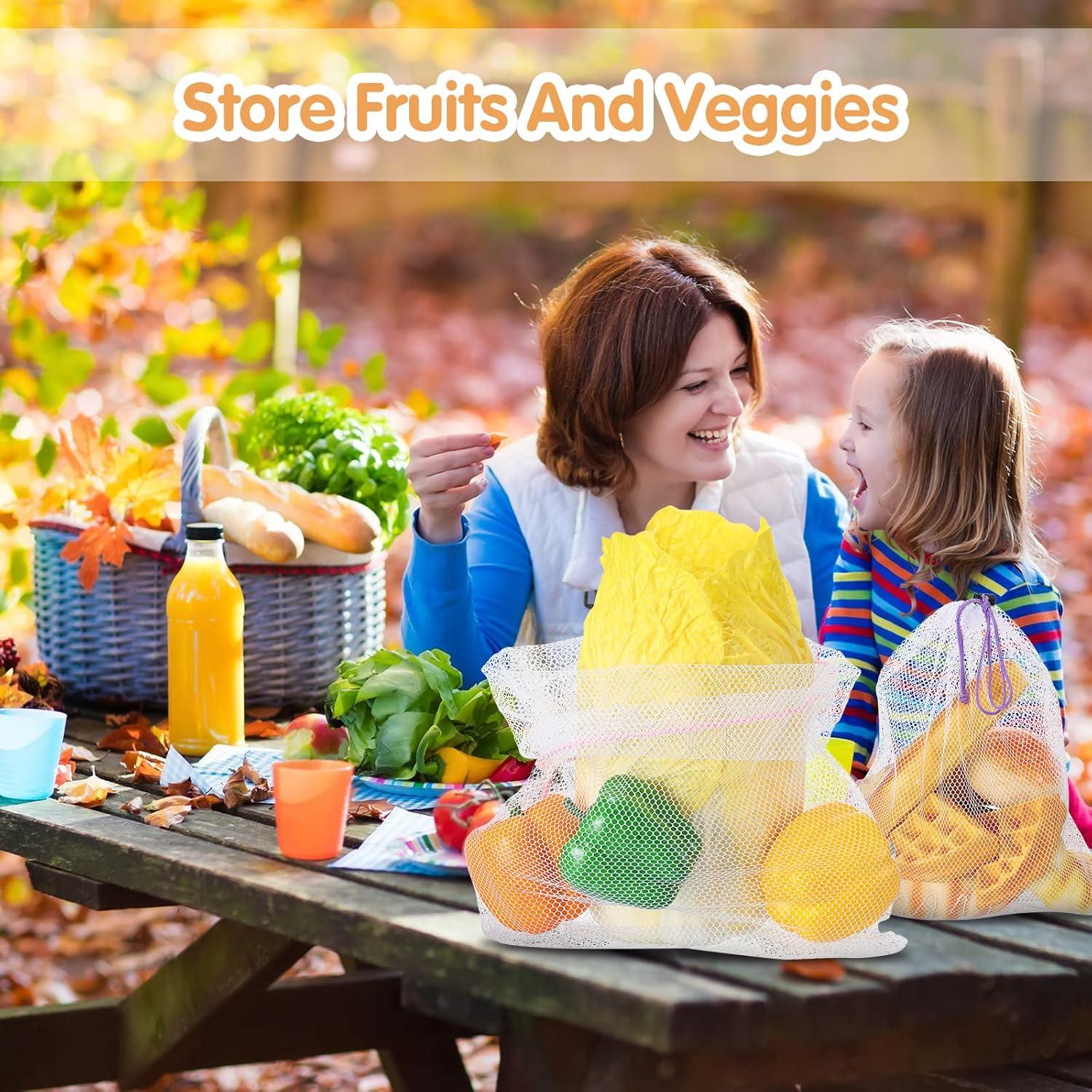 Bolsas de Malla Frienda 20 Pcs Reutilizables 3 Tamaños