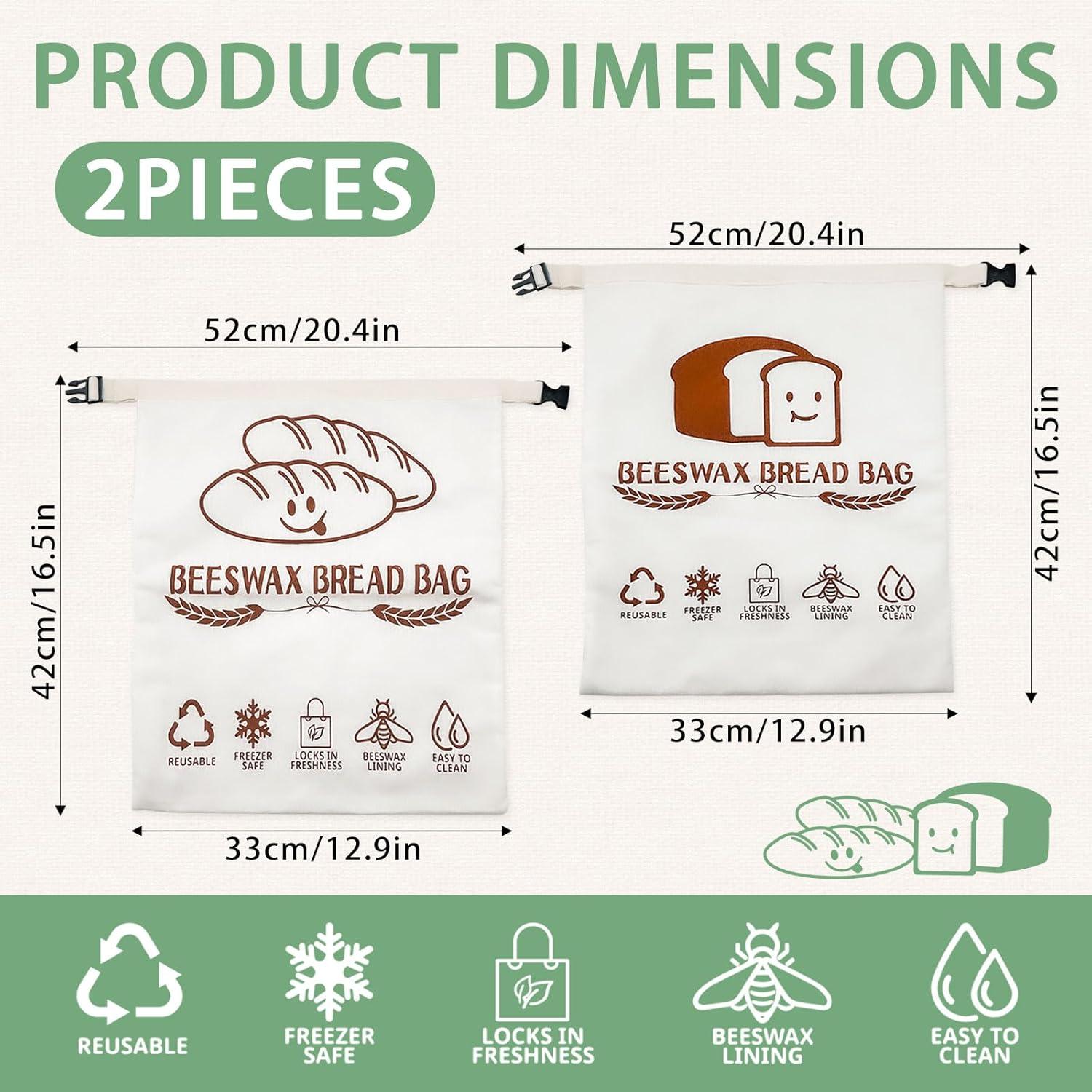 Bolsas Reutilizables de Cera de Abeja Airoads XL para Pan