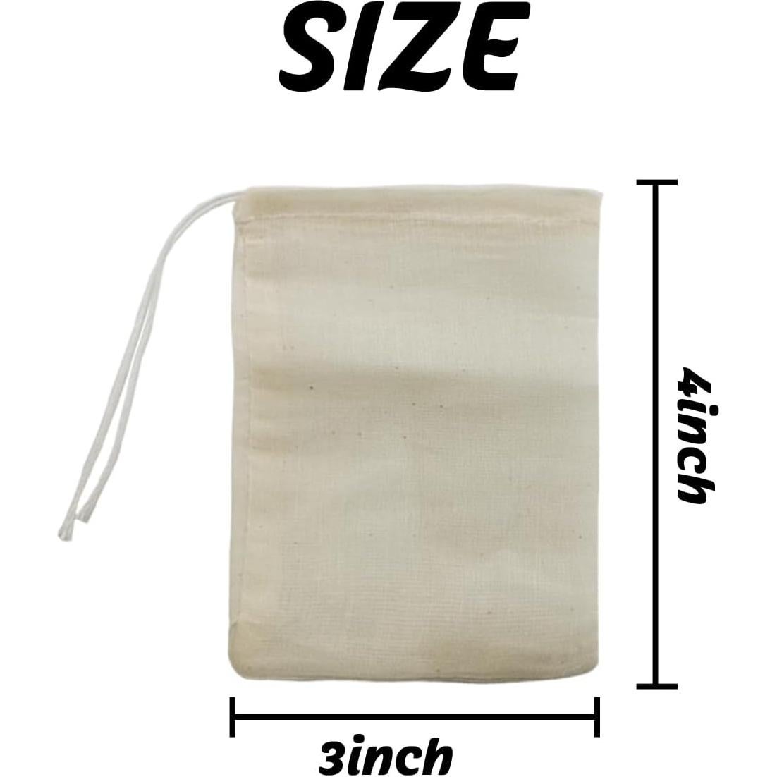 60 Bolsas de Té Reutilizables RONYOUNG 10x7.6 cm Beige