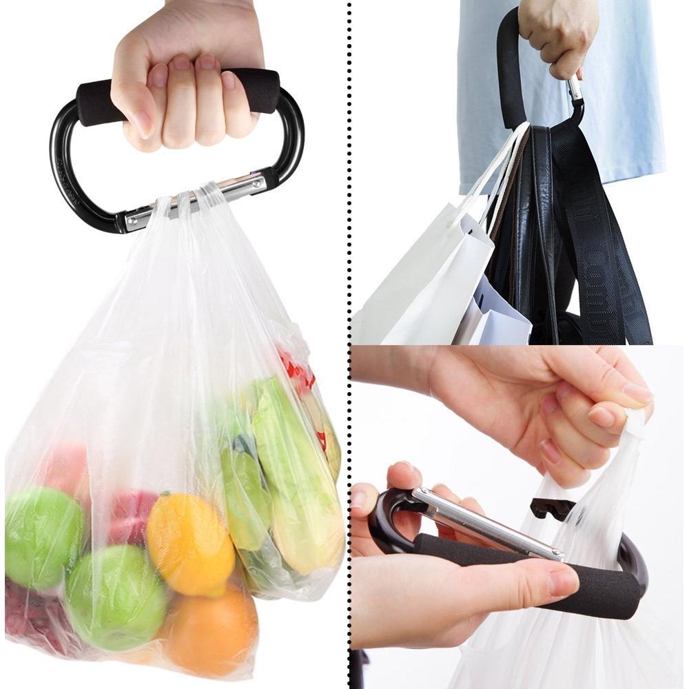 Ganchos de cochecito Newraturner 2 pcs Aluminio Negro/Rosa