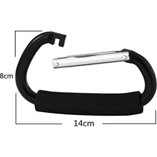 Ganchos de cochecito Newraturner 2 pcs Aluminio Negro/Rosa