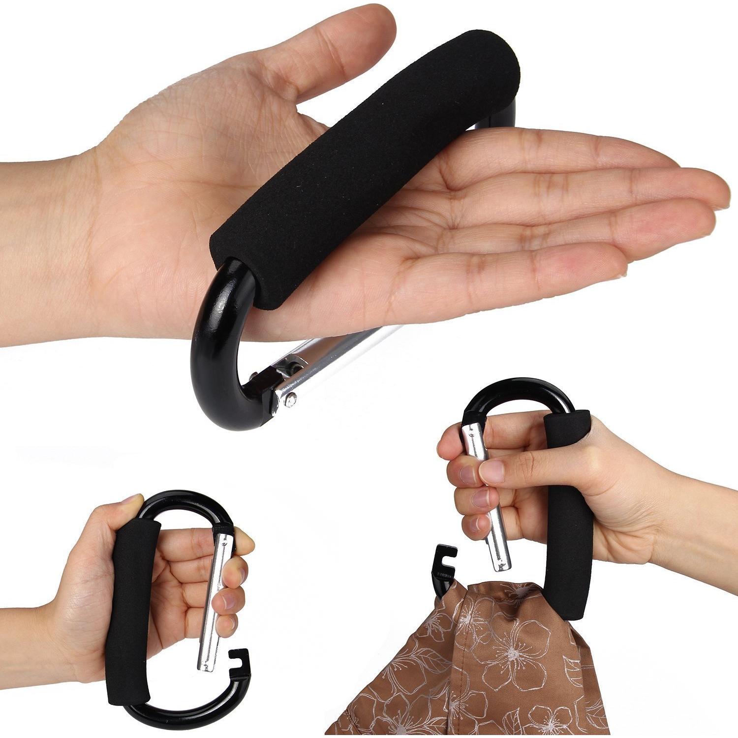 Ganchos de cochecito Newraturner 2 pcs Aluminio Negro/Rosa