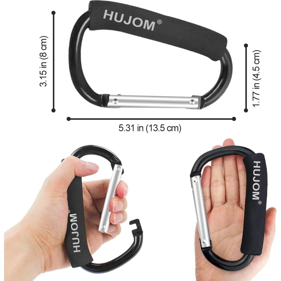 Ganchos para Cochecito Hujom 2 Pcs Clips Universales Grandes