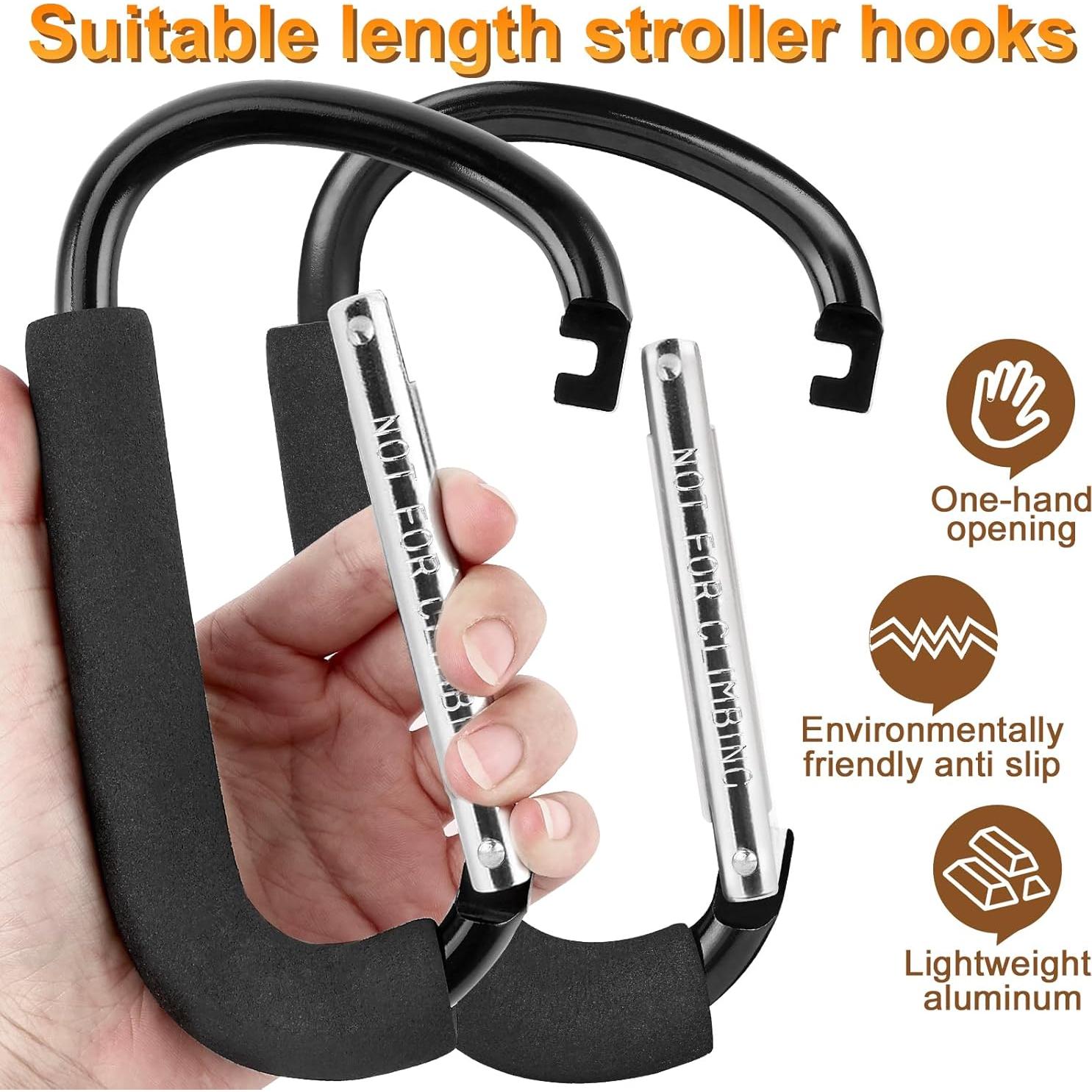 Paquete de 2 Ganchos para Cochecito 16.5cm x 10cm Alta Resistencia