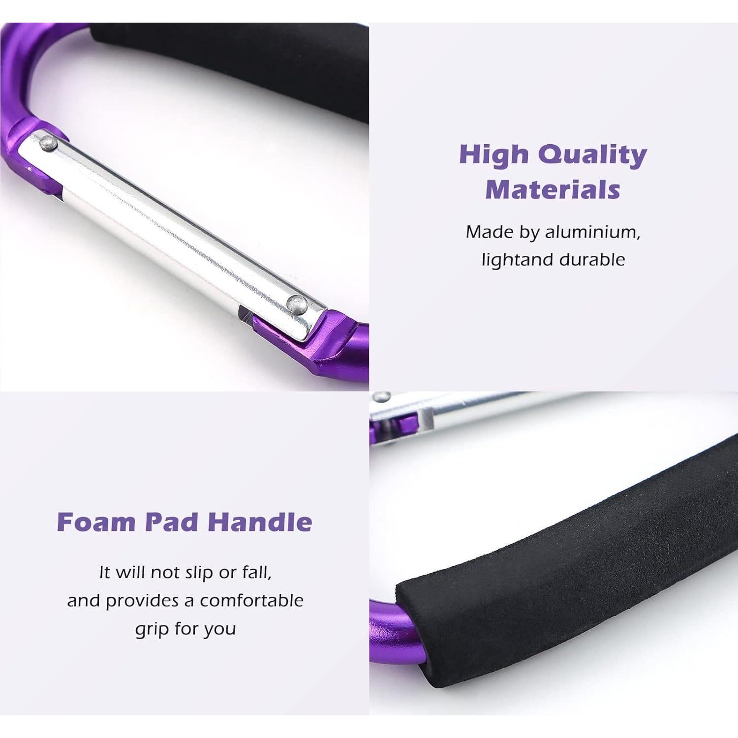 Gancho Carabiner JIALEEY para Cochecito 2 Pcs Púrpura