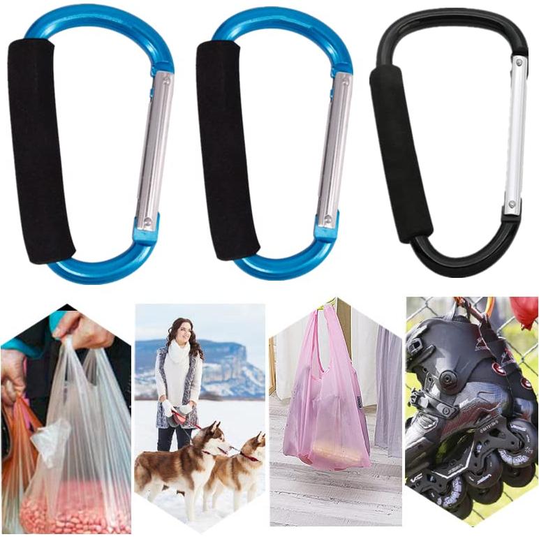 Soporte de Bolsa de Compras Magnoloran 4 Ganchos Aluminio Negro/Azul