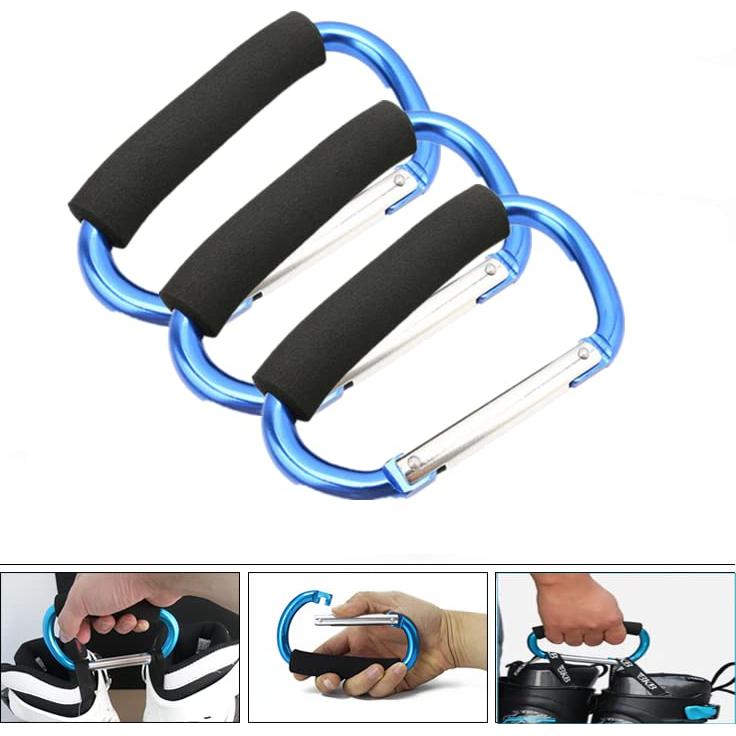 Soporte de Bolsa de Compras Magnoloran 4 Ganchos Aluminio Negro/Azul