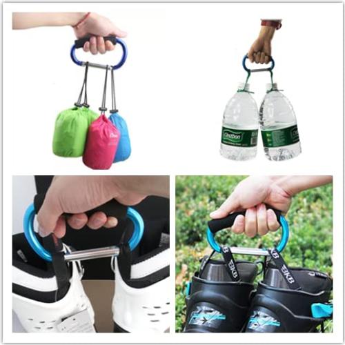 Soporte de Bolsa de Compras Magnoloran 4 Ganchos Aluminio Negro/Azul