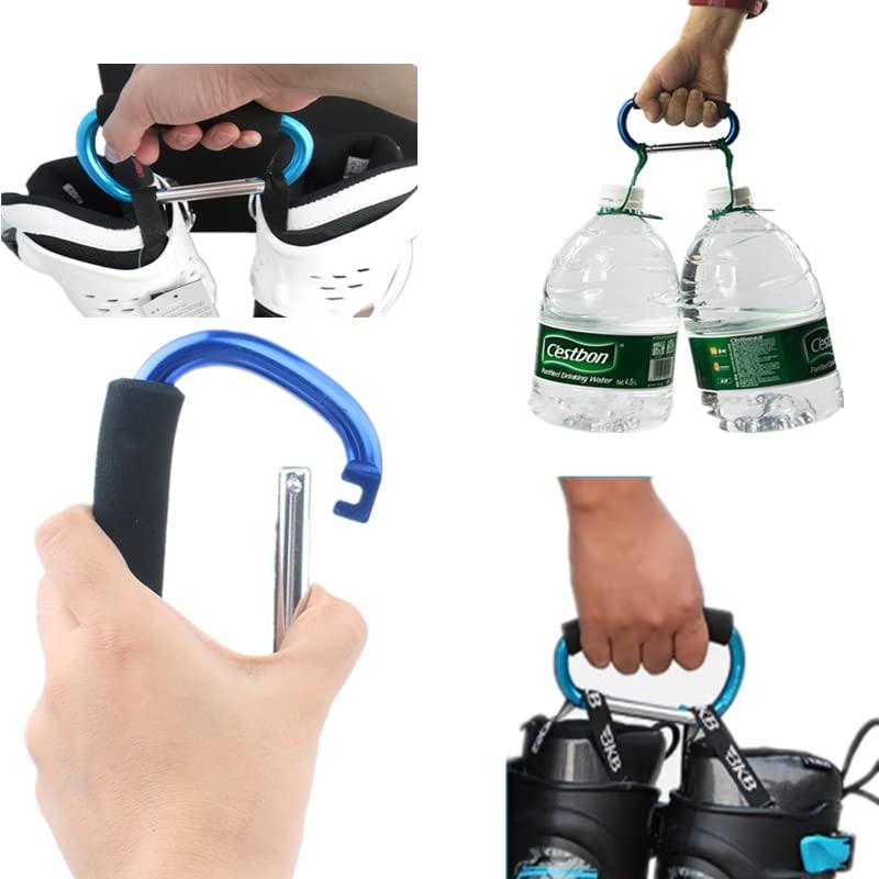 Soporte de Bolsa de Compras Magnoloran 4 Ganchos Aluminio Negro/Azul