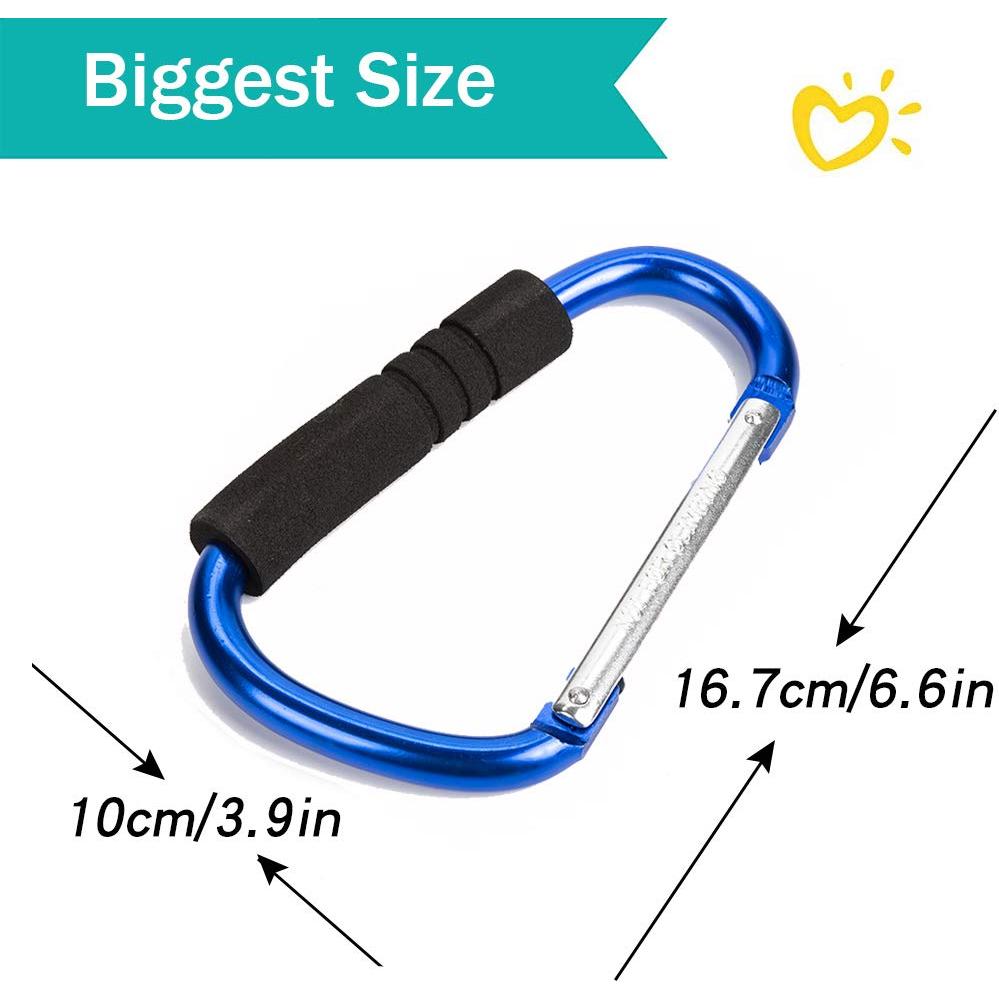 Ganchos para Cochecito Funbliss - 2 Piezas Antideslizantes Azul