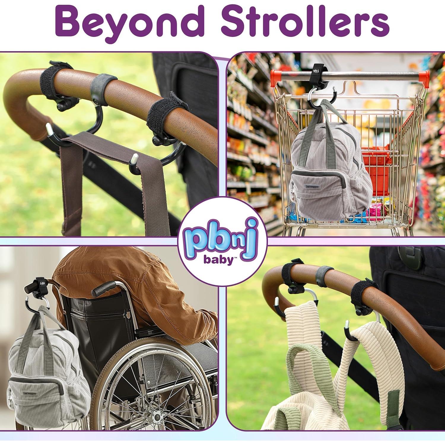 Ganchos para Cochecito PBnJ - Organizador de Bolsas Plegable