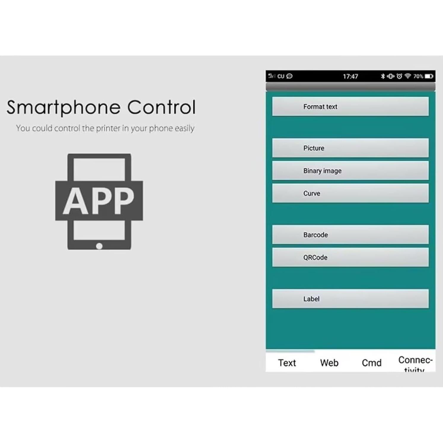 Impresora Térmica de Recibos Bluetooth GZGYNADAST PT210 58mm