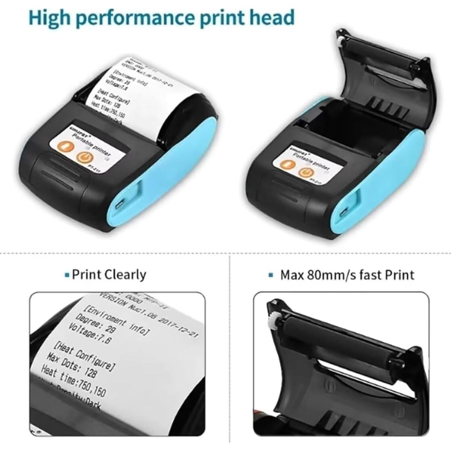 Impresora Térmica de Recibos Bluetooth GZGYNADAST PT210 58mm