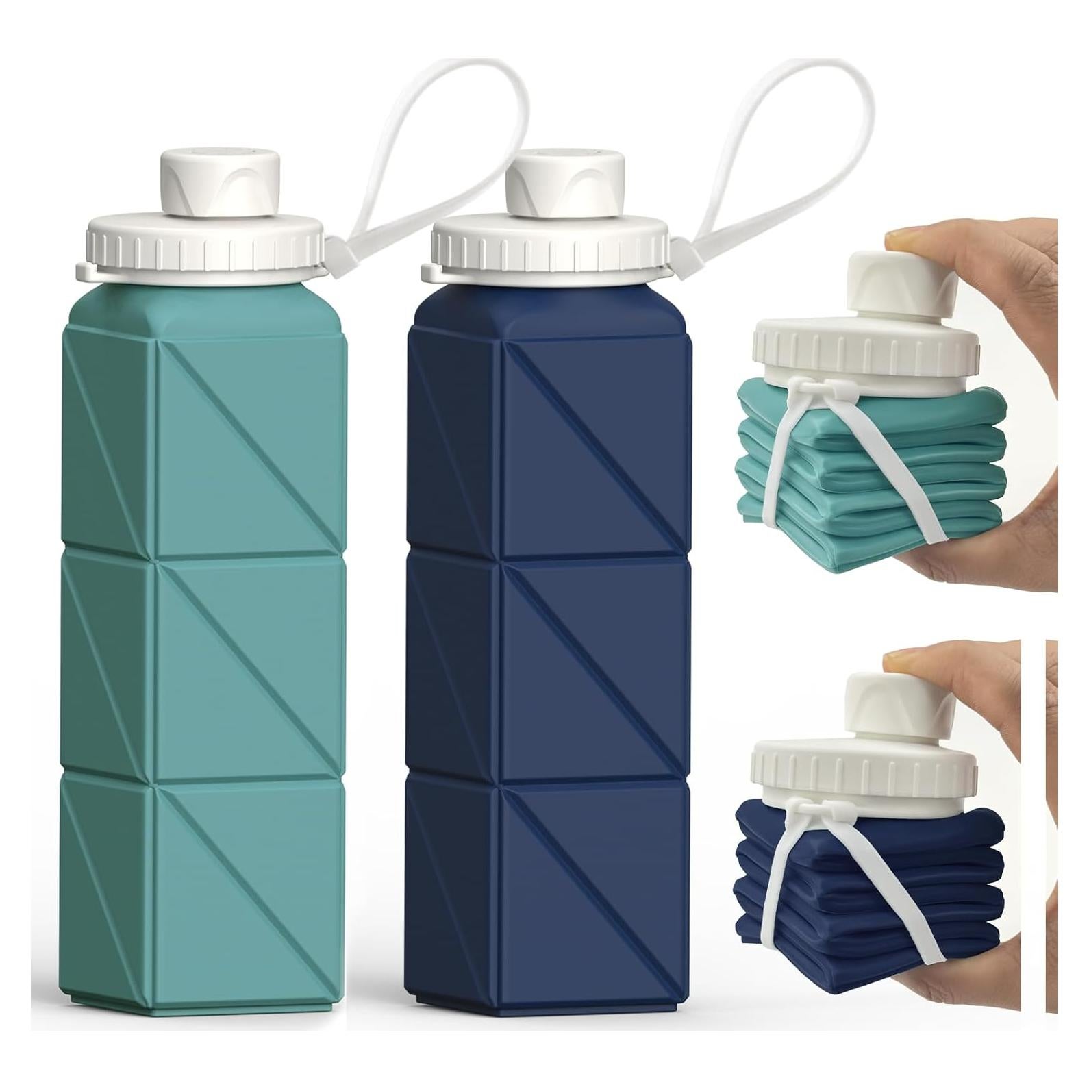 Botellas de Agua Plegables 2 Pack BEAUTAIL 610ml Silicona