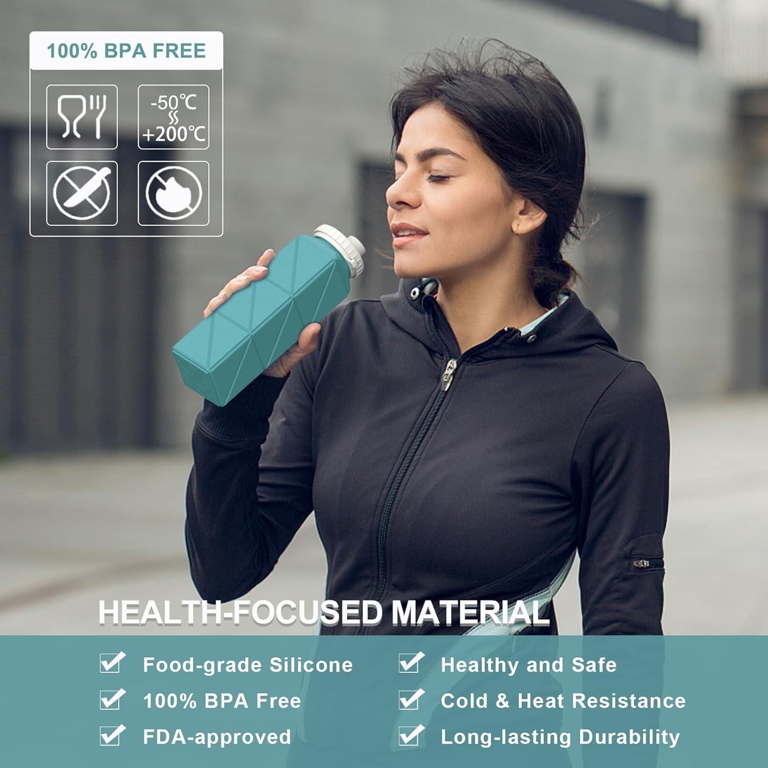 Botellas de Agua Plegables 2 Pack BEAUTAIL 610ml Silicona