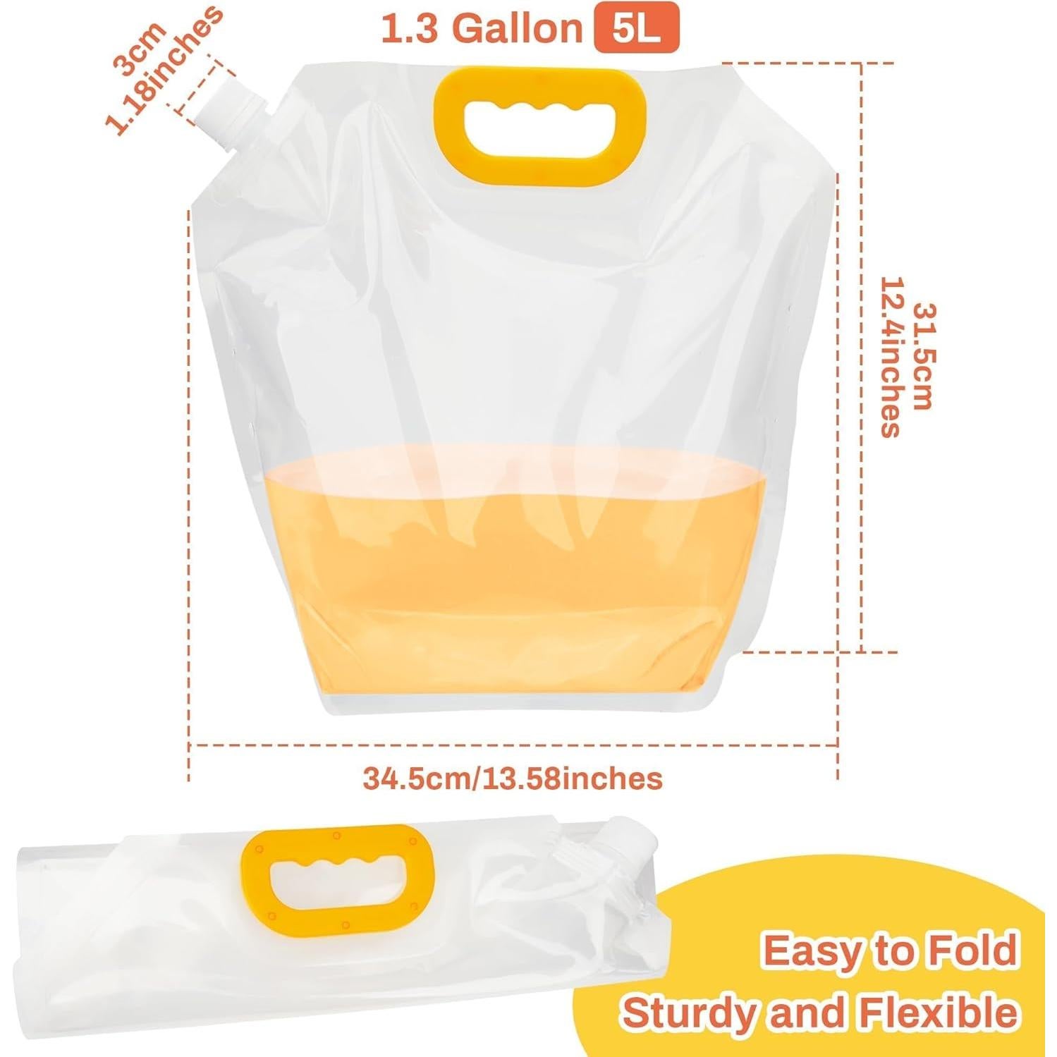 Contenedor de Agua Plegable Omoojee 4-Pack 5L A Prueba de Fugas