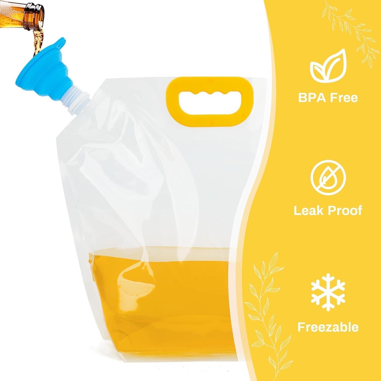 Contenedor de Agua Plegable Omoojee 4-Pack 5L A Prueba de Fugas