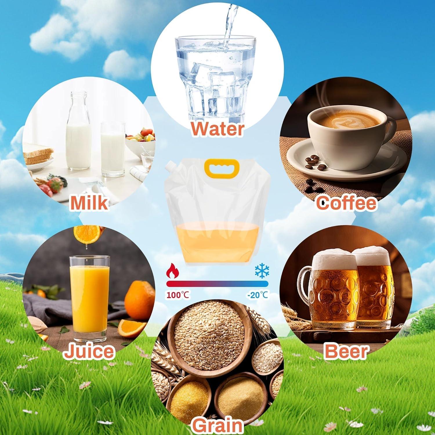 Contenedor de Agua Plegable Omoojee 4-Pack 5L A Prueba de Fugas