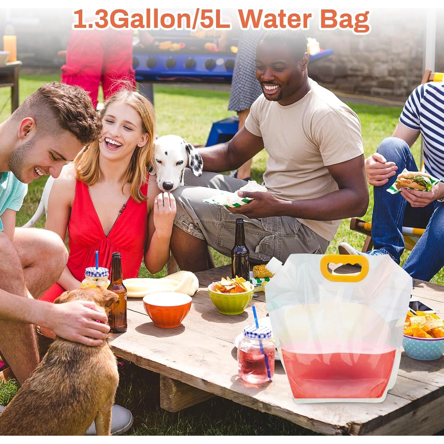 Contenedor de Agua Plegable Omoojee 4-Pack 5L A Prueba de Fugas