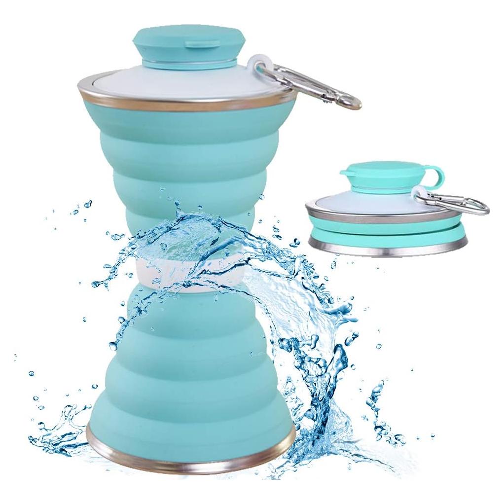 Botella de Agua Plegable SEMETOR 500 ml Verde Reutilizable