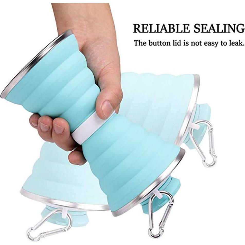 Botella de Agua Plegable SEMETOR 500 ml Verde Reutilizable