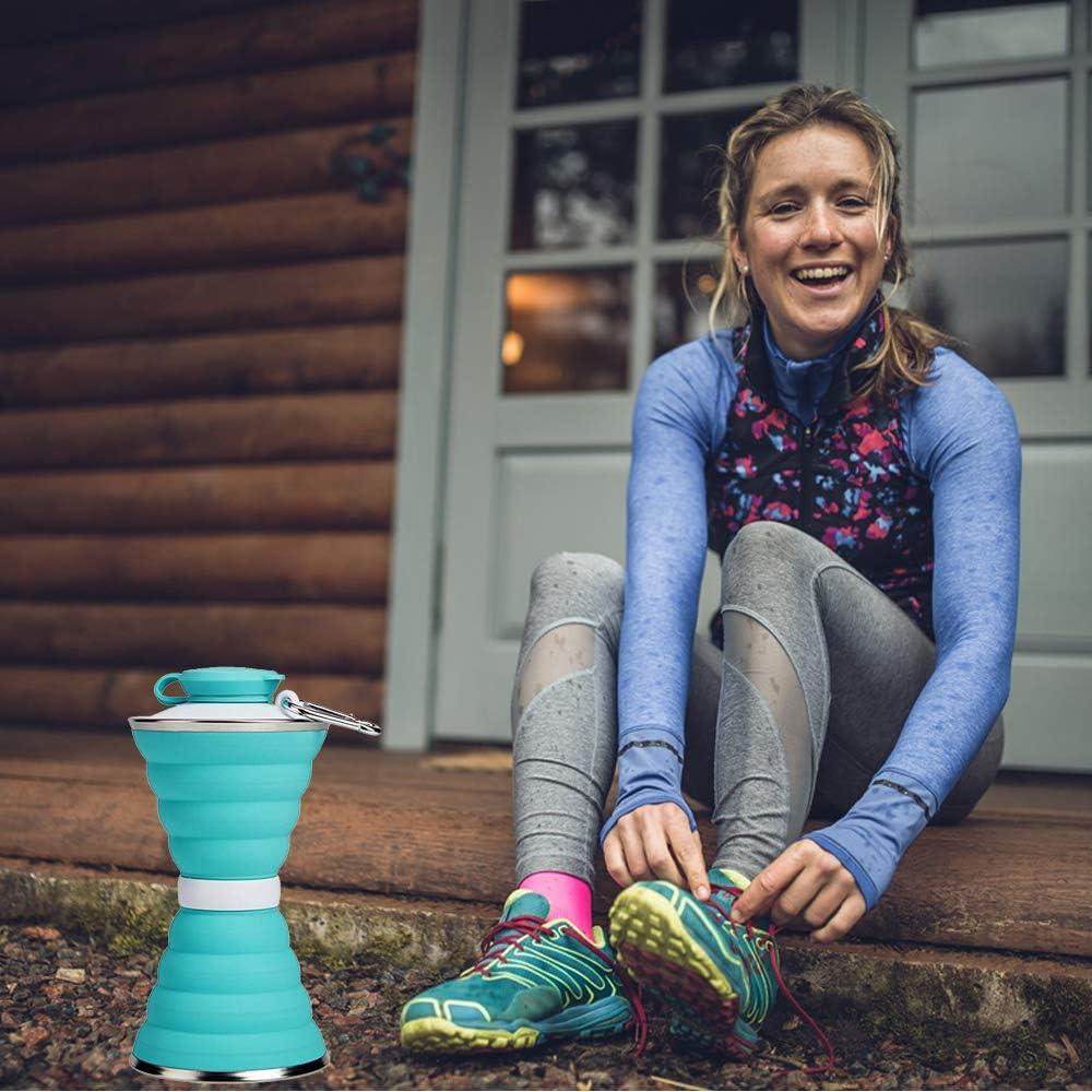 Botella de Agua Plegable SEMETOR 500 ml Verde Reutilizable