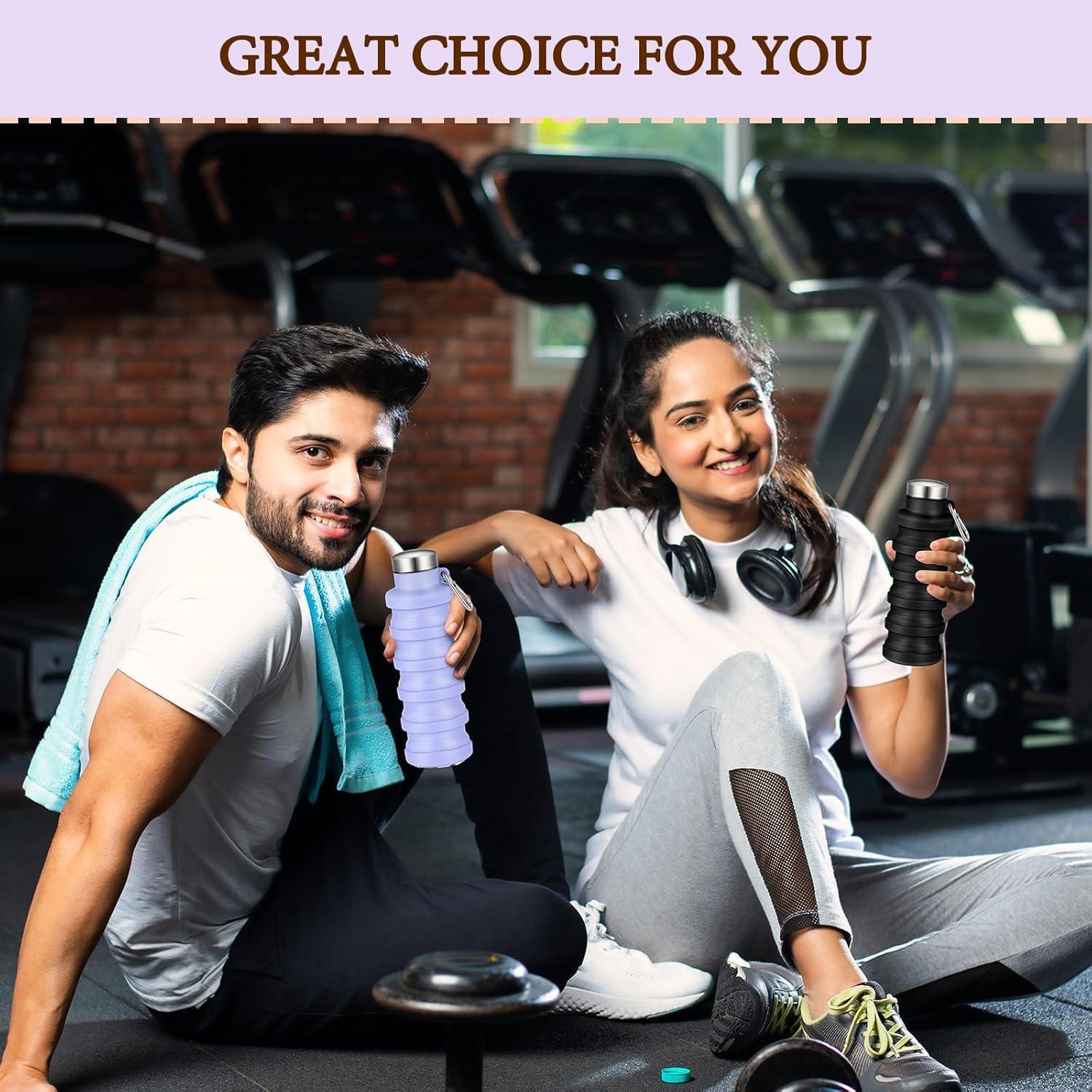 Botellas de Agua Plegables Baderke 2 Pcs 500ml Silicona