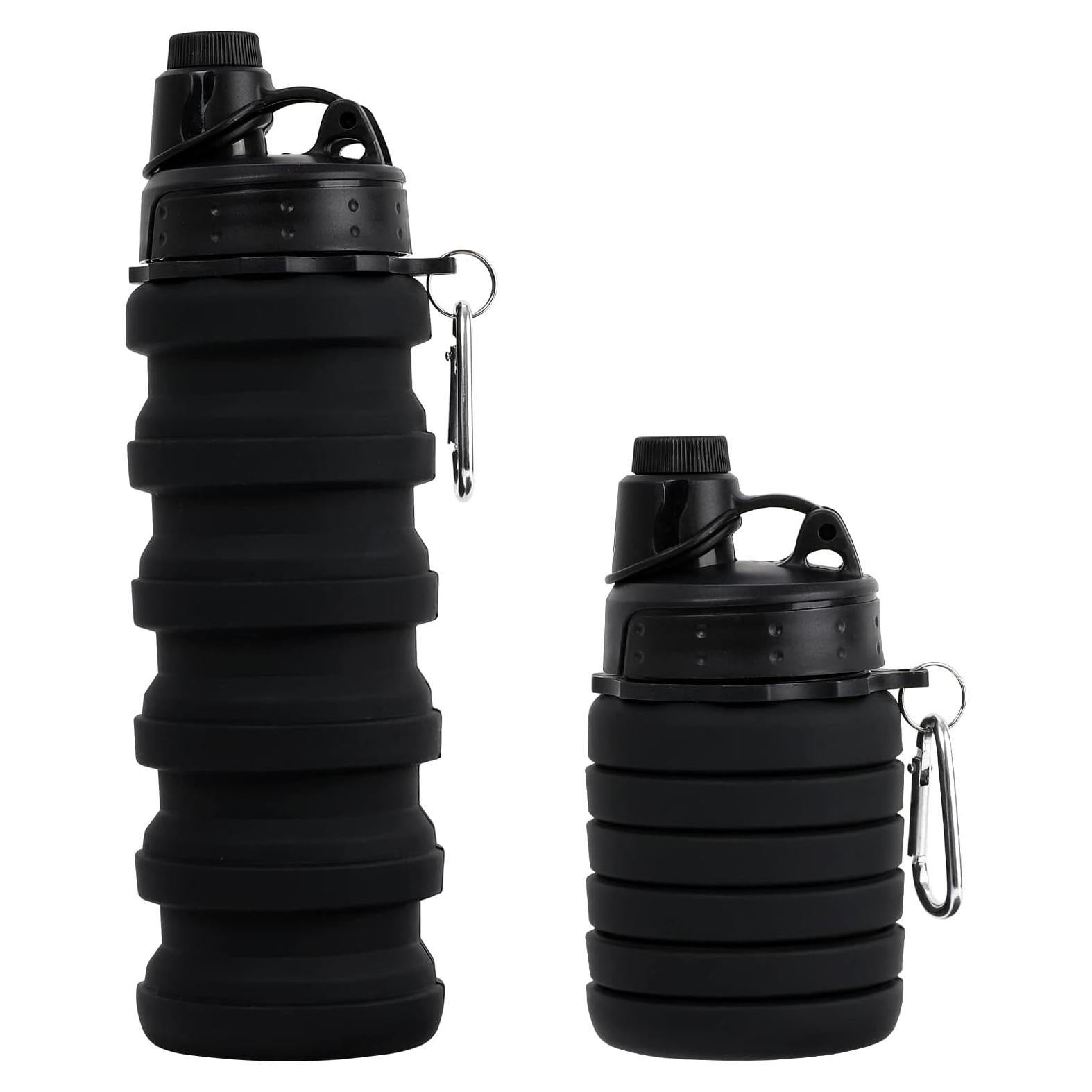 Botella de Agua Colapsable MAKERSLAND Silicona 473ml Negra