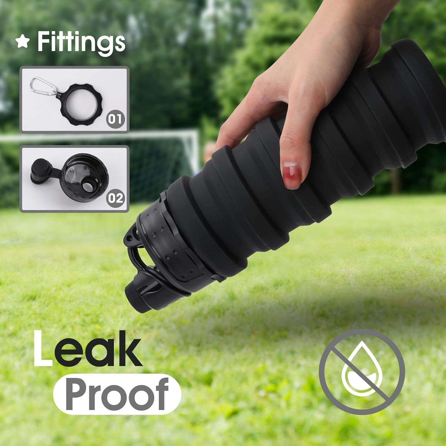 Botella de Agua Colapsable MAKERSLAND Silicona 473ml Negra