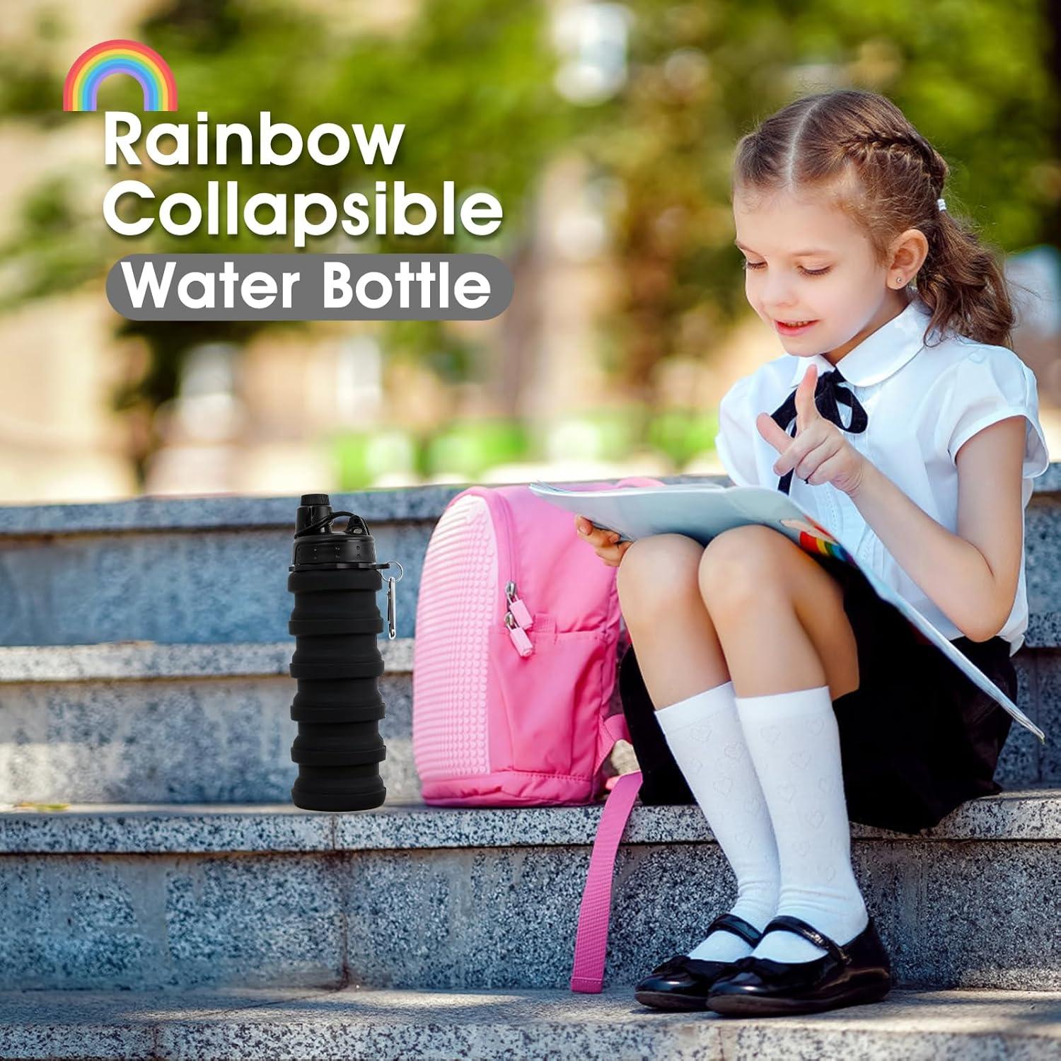 Botella de Agua Colapsable MAKERSLAND Silicona 473ml Negra