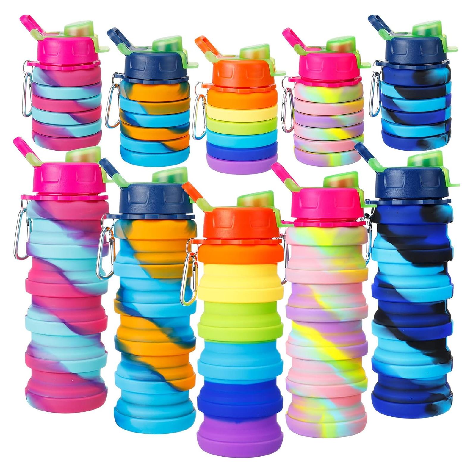 5 Botellas de Agua Plegables CHENGU 500ml Silicona BPA Libre