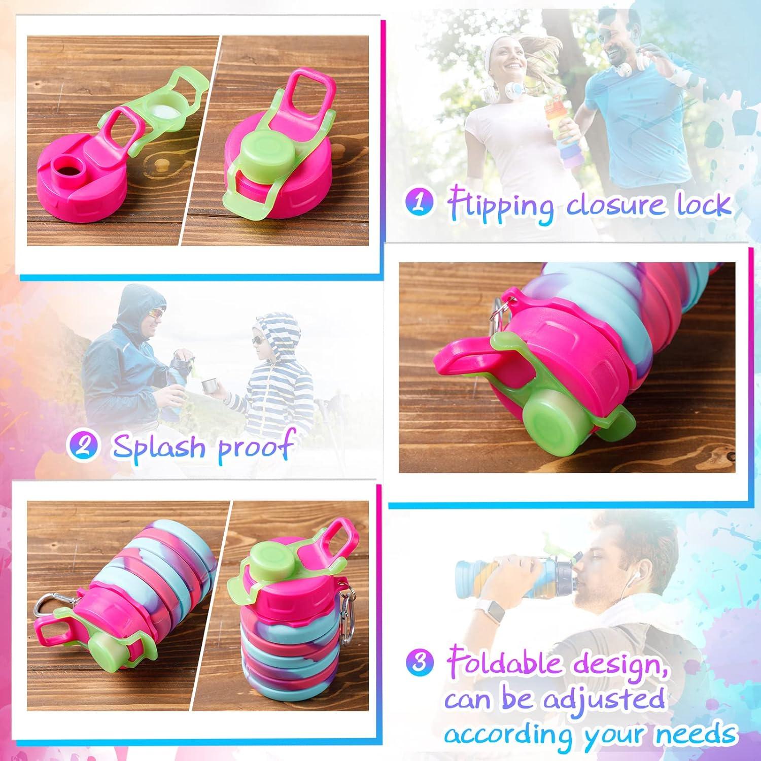 5 Botellas de Agua Plegables CHENGU 500ml Silicona BPA Libre