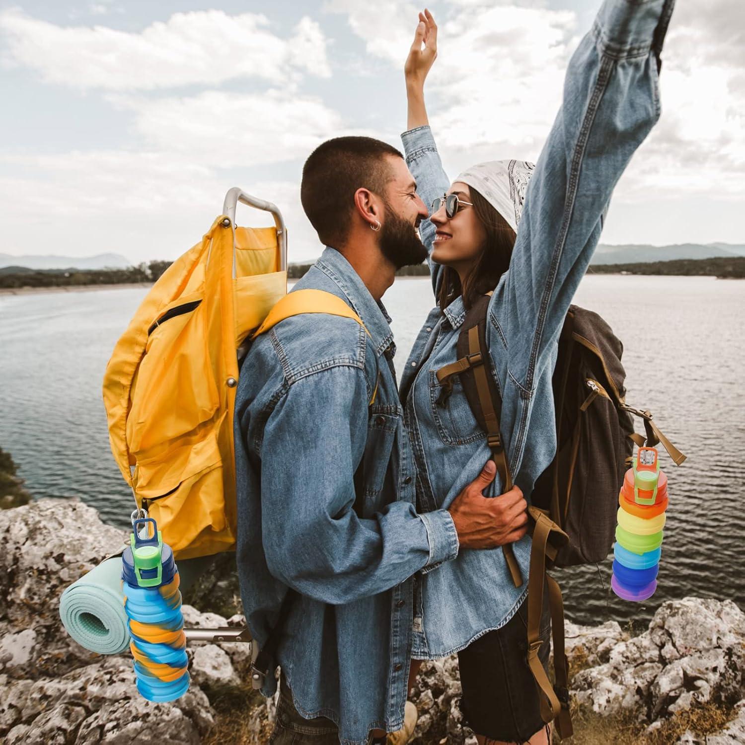 5 Botellas de Agua Plegables CHENGU 500ml Silicona BPA Libre