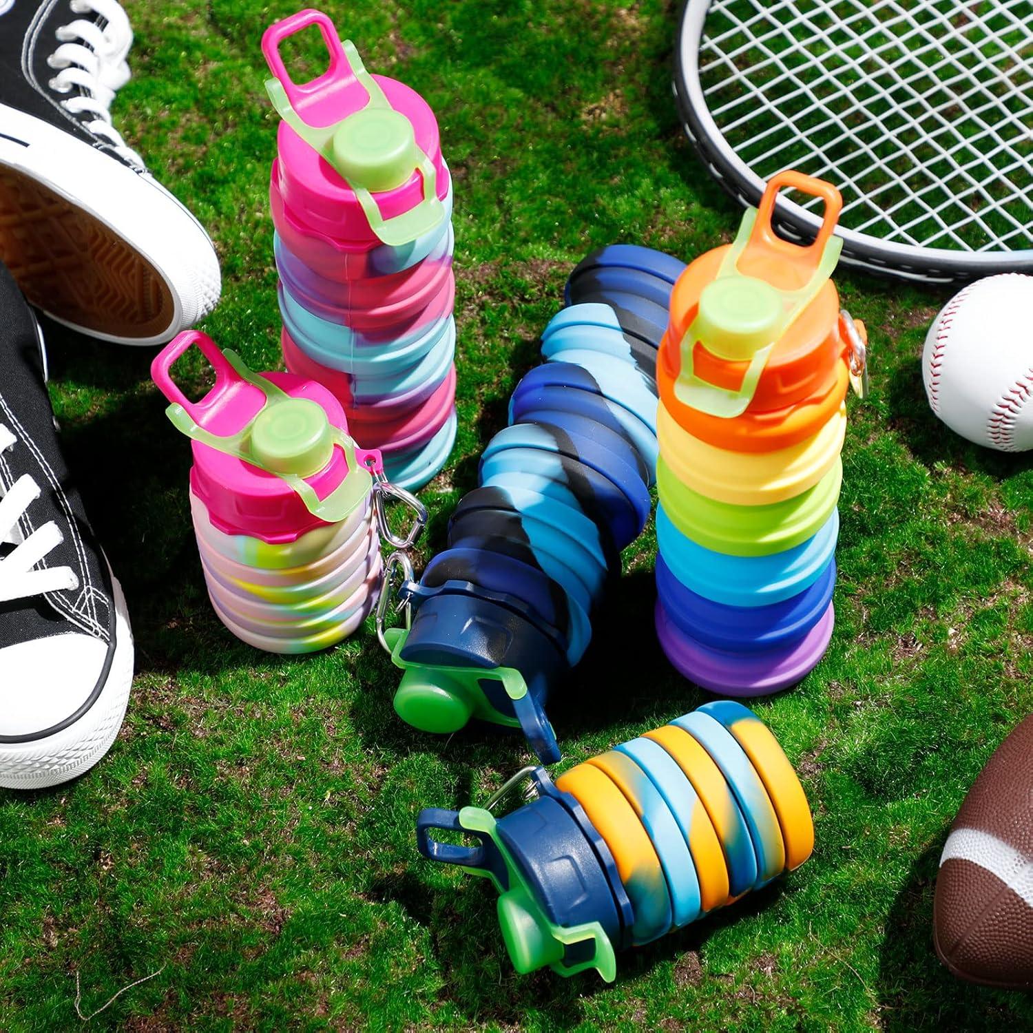 5 Botellas de Agua Plegables CHENGU 500ml Silicona BPA Libre