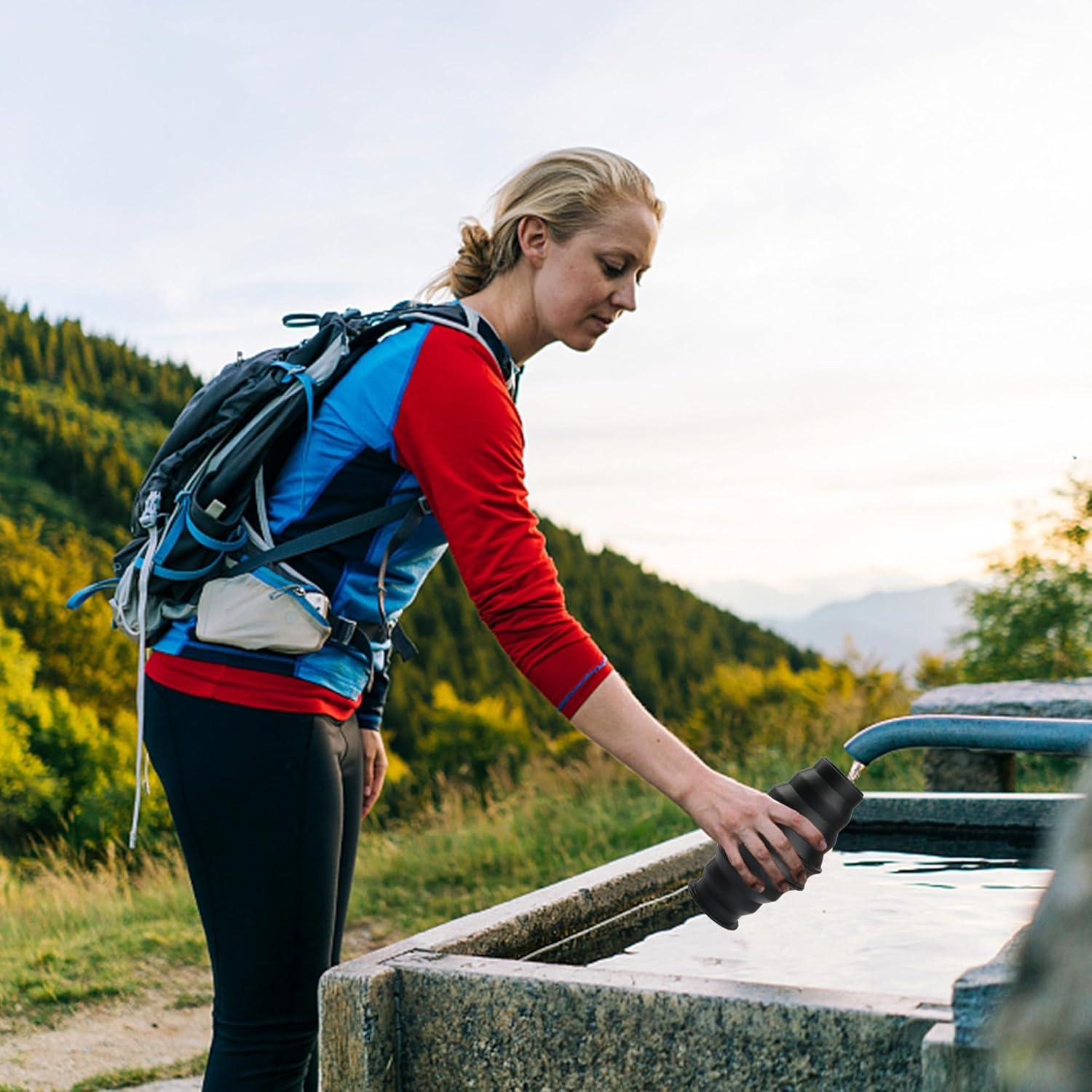 Botellas de Agua Plegables 2 Pcs BB Hapeayou 500 ml Silicona