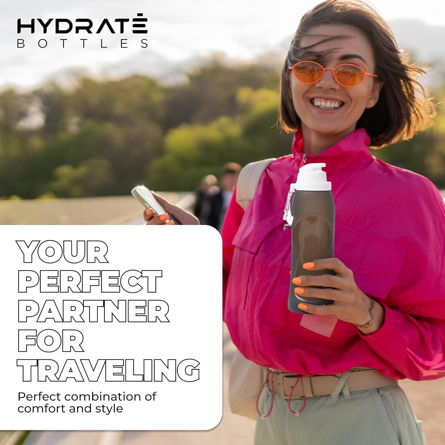 Botella de Agua Plegable HYDRATE 500ml - A Prueba de Fugas