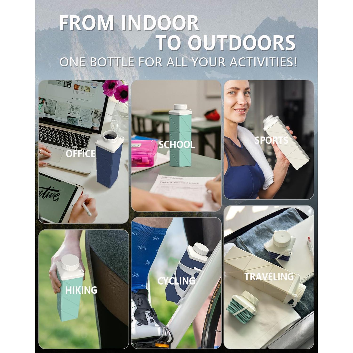 Botella de Agua Plegable 720ml BEAUTAIL Ligera y Reutilizable