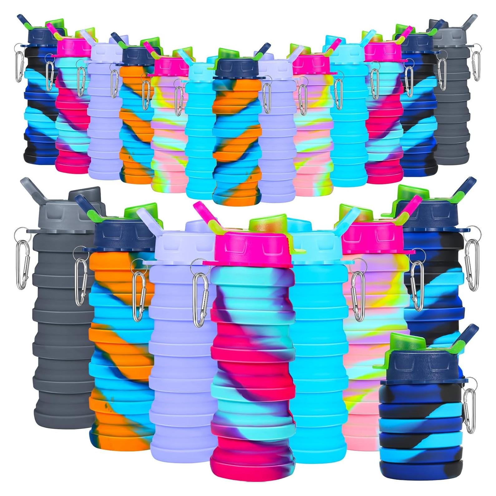 Sunnyray 20 Botellas de Agua Plegables 500 ml Silicona Camuflaje