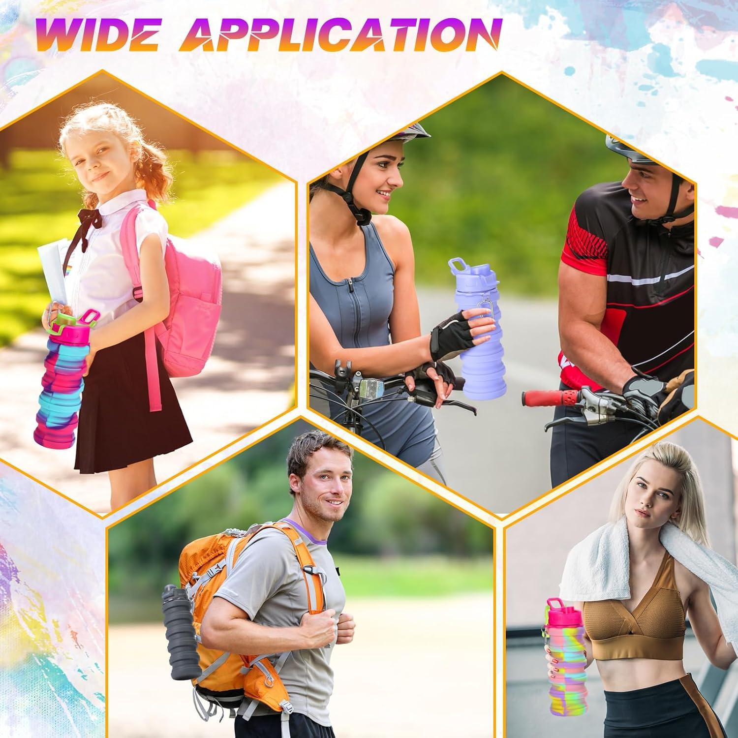 Sunnyray 20 Botellas de Agua Plegables 500 ml Silicona Camuflaje