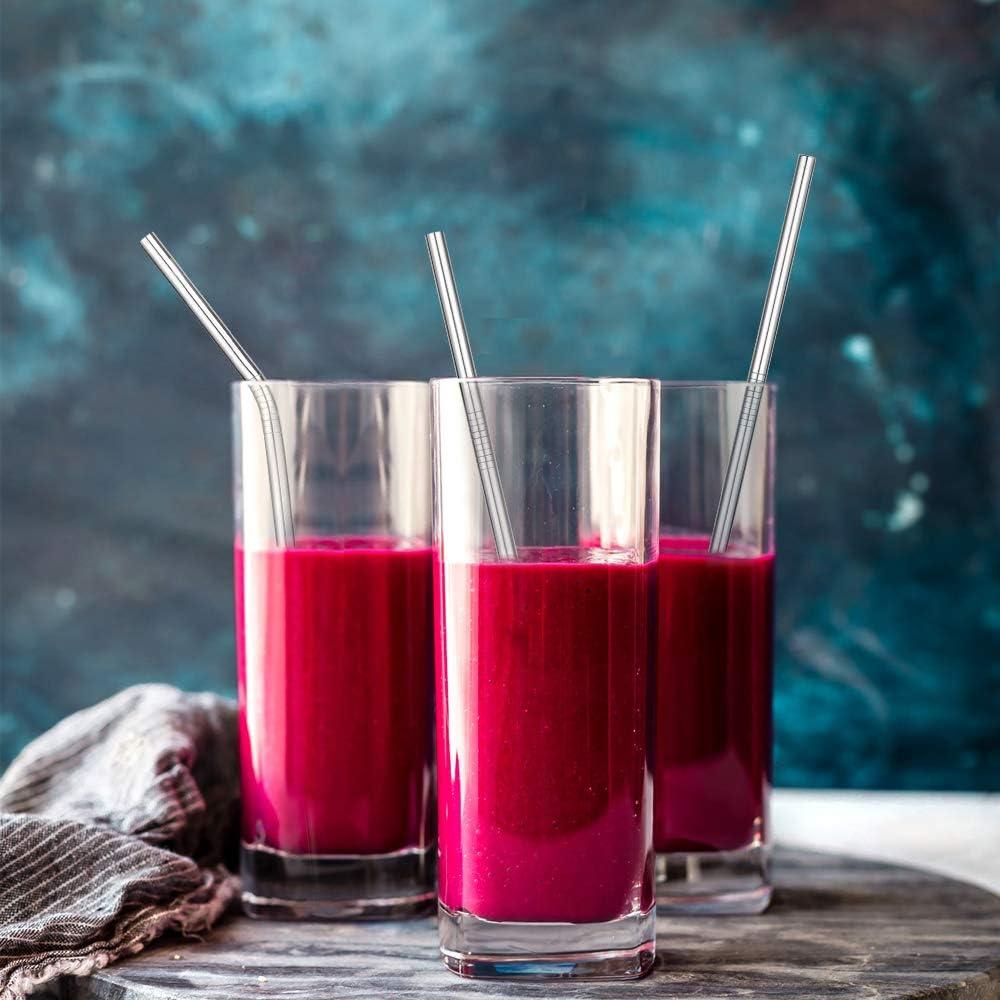 Hiware 12 Pajitas Reutilizables Acero Inoxidable 21.6 y 26.7 cm