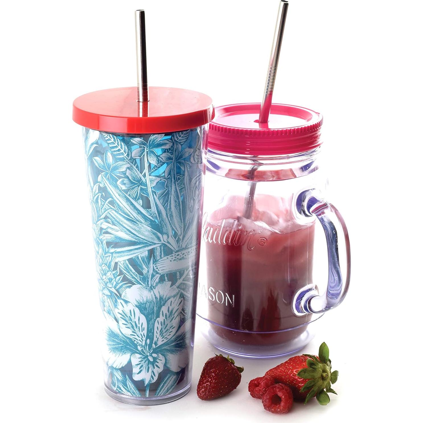 Popotes Reutilizables de Acero Inoxidable Norpro 28cm con Cepillo