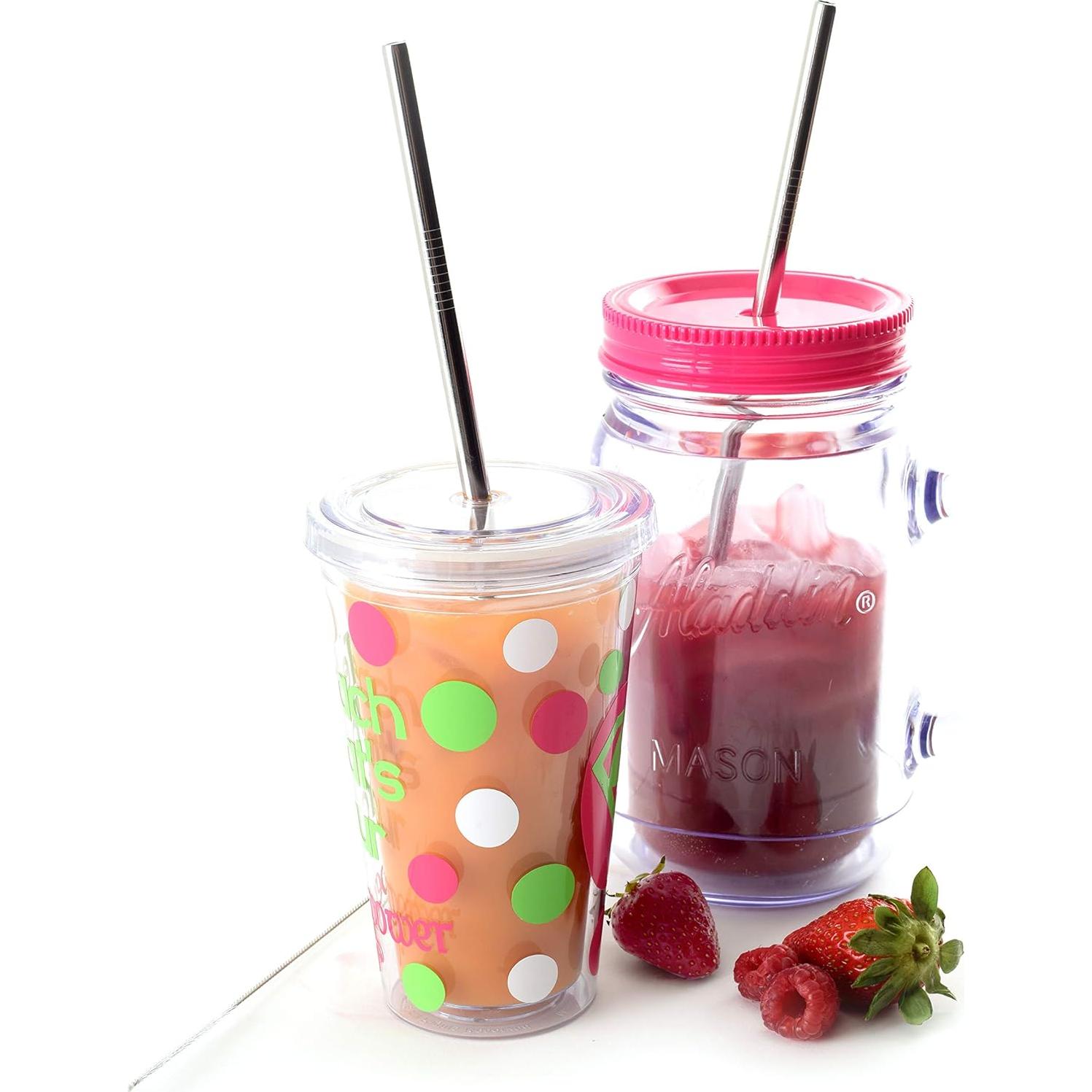 Popotes Reutilizables de Acero Inoxidable Norpro 28cm con Cepillo